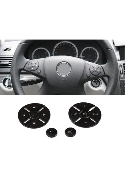 Araç Direksiyon Simidi Düğmesi Anahtar Trim Kapak Etiketi Mercedes Benz C E S Sınıfı W204 W212 W221 Glk X204 C200 C250 (Yurt Dışından) fiyatları