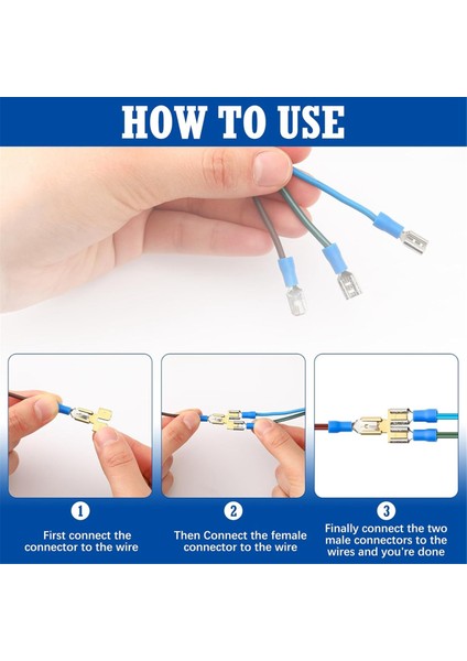 50PCS Çift Piggyback Spade Konnektörü Hızlı Bağlantı Kesildi 2 Yollu Tel Terminaller Adaptörü Otomotiv Çift Kürek Konnektörü (Yurt Dışından) fiyatları