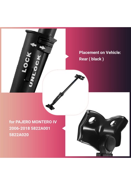 Araba Arka Bagaj Kapısı Arka Kapı Güvenlik Montero Mitsubishi Pajero Montero Iv 2006-2018 5822A001 5822A020 (Yurt Dışından) fırsatları