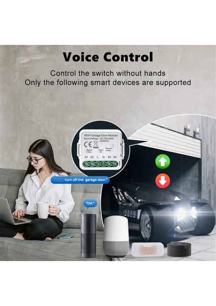 Tuya Zigbee Akıllı Garaj Kapı Kontrolörü Evrensel Garaj Kapı Uzaktan Kumanda Uygulaması Alexa Home Için Ses Zamanlama Kontrolü (Yurt Dışından)