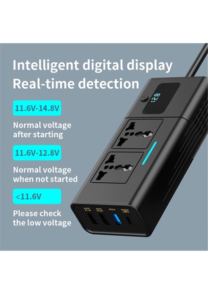 200W Araba Inverter Dc 12V - Ac 220V Inverter Pd Qc3.0 4usb Bağlantı Noktaları Çift Araba Gücü Invertör Adaptörü (Yurt Dışından) fırsatları