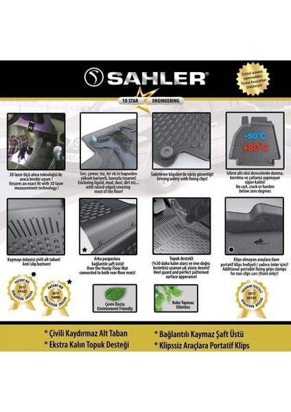 Opel Combo E 2019 ve Sonrası 4.5d Havuzlu Paspas Siyah fırsatları