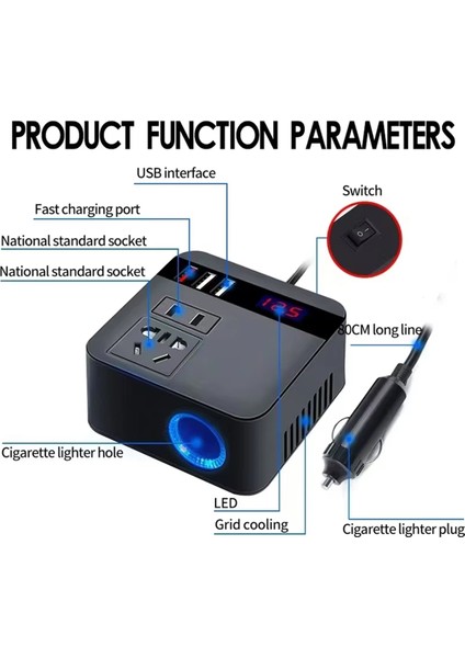 Araç Inverter DC12V/24V-DC110V/220V 120W-PEAK LED Ekran Yuvaları Güç Invertör Adaptörleri Otomobil Invertörleri (Yurt Dışından) modelleri