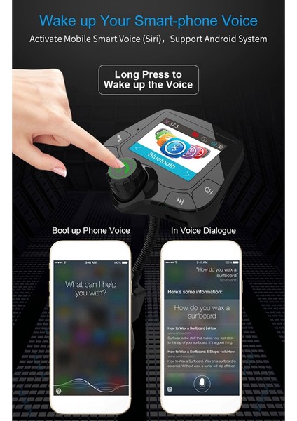 G24 Bluetooth 5.0 Araba Kiti Handfree Fm Verici Qc3.0 Araç Şarj Cihazı 2.0 Inç LCD Ekran Aux Audio Alıcı Mp3 Çalar (Yurt Dışından) fırsatları