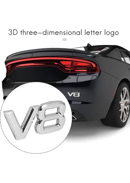 7.5x3.5cm Otomatik Araba V8 Çıkartmalar 3D Krom Çıkartma Rozeti Amblemi (Yurt Dışından) modelleri