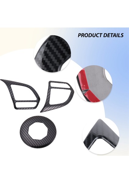 3pcs Araç Metal Karbon Fiber Direksiyon Simidi Kapağı Trim Dekorasyon Çerçevesi Mg Zs Ev Hs Mg6 Mg5 Ezs 2018-2021 Aksesuarlar (Yurt Dışından) indirimleri