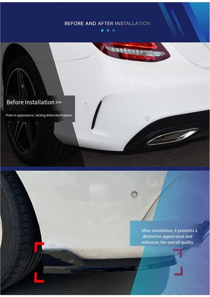 Araba Arka Tampon Canard Dudak Ayırıcı Yan Havalandırma Kiti Mercedes Benz C-Class W205 Coupe C205 2015-2021 (Yurt Dışından) modelleri