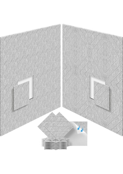 12 Paket Ses Geçirmez Köpük Paneller 12X12X0.4 Inç, Akustik Için Kendi Kendine Yapışkan Akustik Köpük Paneller Gümüş Gri (Yurt Dışından)