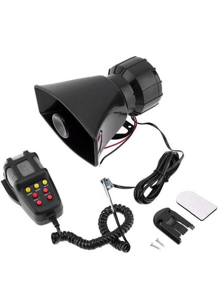 Universal Motosiklet Araba Alarmı Ses 7 Ton Korna 12V 100W Polis Siren Boynuz Hoparlör (Siyah) (Yurt Dışından)