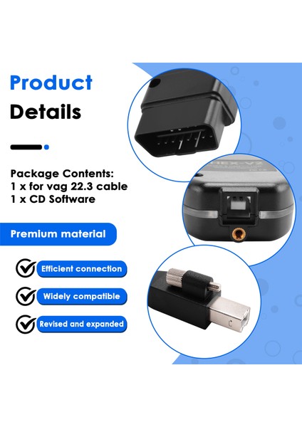 Vag Com 22.3 Obd2 Tarayıcı Hex V2 USB Golf A6 Skoda Koltuğu Sınırsız Vins ATMEGA162+16V8+FT232RQ (Yurt Dışından) indirimleri