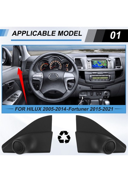 Siyah Tweeter Hoparlör Kalıp Ön Kapı Toyota Hilux Vigo Mk6 Mk7 05-14 67491-0K020 67492-0K020 (Yurt Dışından) fırsatları
