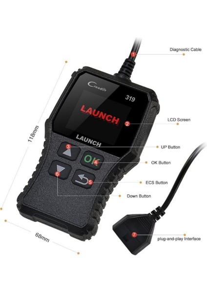 CR319 Creader Araç Kodu Okuyucu Obd2 Tarayıcı Obdıı Eobd Otomotiv Teşhis Araçları Obd2 Otomobil Test Cihazı (Yurt Dışından) modelleri