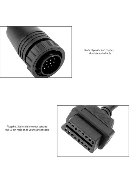 Mercedes Benz Sprinter Için 14PIN Ila 16PIN Araba Teşhis Kablosu 14 Pin Obdıı Obd2 Obd Iı Odb 2 16 Pin Adaptör (Yurt Dışından) modelleri