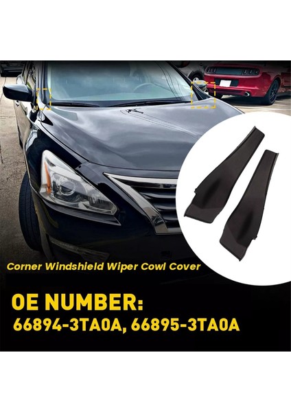 1paır Ön Köşe Ön Cam Silecek Kapak Kapağı 66894-3TA0A 66895-3TA0A Nissan Altima 2013-2015 Uzatma Trim Panel (Yurt Dışından) modelleri