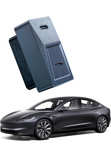 Tesla Model 3 Için Highland 2024 Gizli Obd Adaptör Hızlı Şarj 27W Fiş ve Oynat Usb-C Çift Bağlantı Noktaları (Yurt Dışından) fiyatları