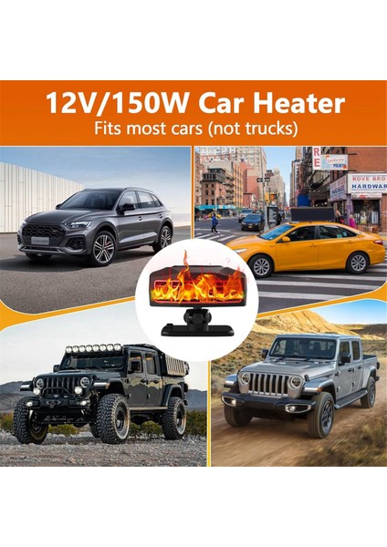 Araba Isıtıcı Fanı, 150W Hızlı Isıtma ve Soğutma Fanı Taşınabilir Ön Cam Bekçeri ve Doster Araba Suv Rv (Yurt Dışından) fırsatları
