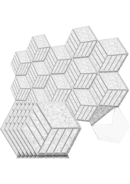 12 Paket Kendi Kendine Yapışkan Akustik Panel, 14 x 12 x 0.4 Inç Ses Geçirmez Duvar Panelleri, Ses Emici Paneller, C (Yurt Dışından)
