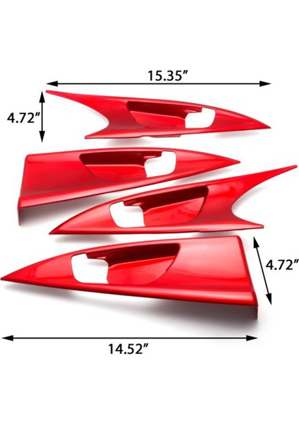 Honda Civic 10TH 2016-2021 Sedan Için Kırmızı Iç Kapı Kolu Kase Paneli Kapak Döşeme (Yurt Dışından) modelleri