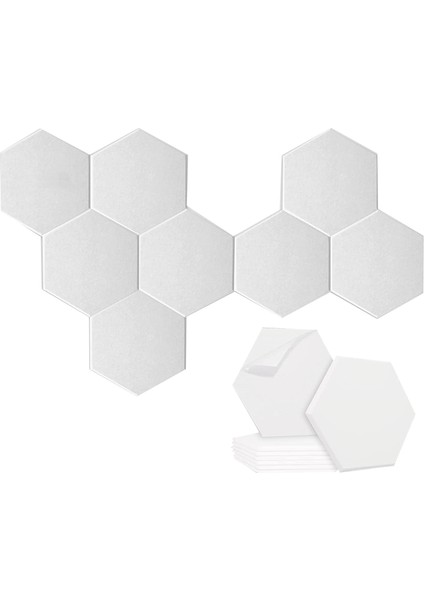 8 Paket Kendi Yapısal Altıgen Akustik Panel, Stüdyolar/kayıt Stüdyoları/ofisleri Için Ses Emici Panel, Beyaz (Yurt Dışından)