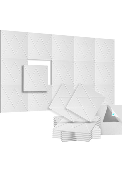 12 Paket Akustik Köpük Panelleri 12X12X0.4INCH, Kendi Kendine Yapışkan Ses Geçirmez Duvar Panelleri, Duvarlar Evi, Office -A (Yurt Dışından)