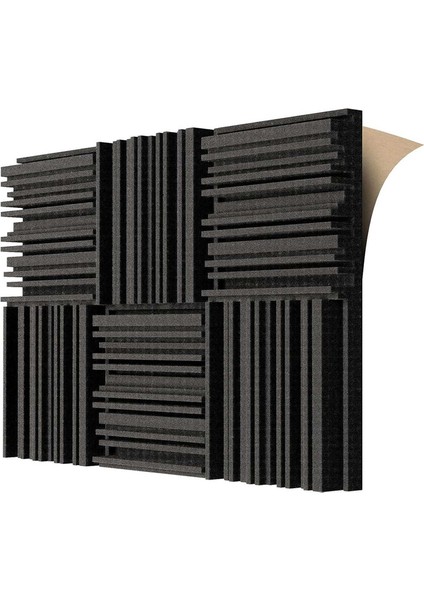6 Pcs Kendinden Yapışkan Akustik Köpük Paneller, 12 x 12 x 2 Inç Ses Emici Köpük, Stüdyo Ses Geçirmez Köpük Siyahı Kayıt (Yurt Dışından)