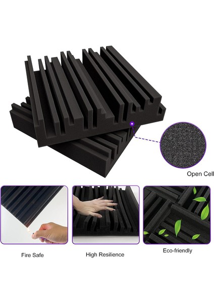 6 Pcs Kendinden Yapışkan Akustik Köpük Paneller, 12 x 12 x 2 Inç Ses Emici Köpük, Stüdyo Ses Geçirmez Köpük Siyahı Kayıt (Yurt Dışından) fırsatları