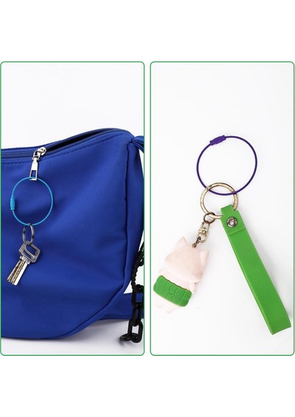 120PCS Tel Anahtar Halkaları Vidalı Kilidi, 6 Inç Kablo Tel Anahtar Zinciri Kablo Halkaları Açık Hava Yürüyüşü Için (12 Renk) (Yurt Dışından) fiyatları