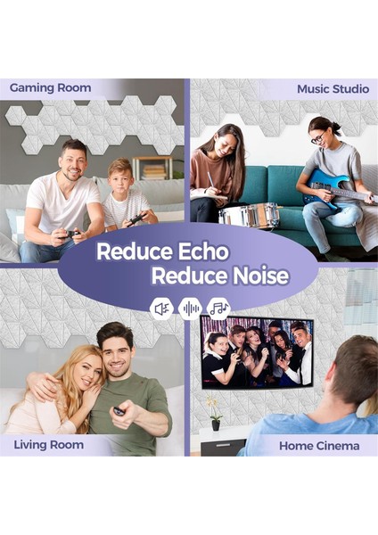 12 Paket Akustik Köpük Panelleri 12X10X6X0.4 Inç, Kendi Kendine Yapışkan Ses Geçirmez Köpük Duvar Panelleri, Akustik Gümüş Gri Için (Yurt Dışından) modelleri