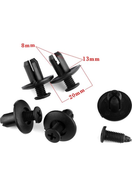 120 x 8mm Araba Deliği Plastik Perçinler Bağlantı Elemanı Tampon Itme Pimi Klips Klips (Yurt Dışından) modelleri