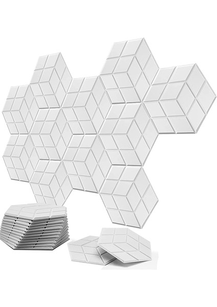 12 Paket Kendinden Yapışkan Akustik Ses Geçirmez Köpük Panelleri 13.8 x 12 X0.4inch, Stüdyolar/kayıt Stüdyoları/ofisleri Için, Beyaz (Yurt Dışından)