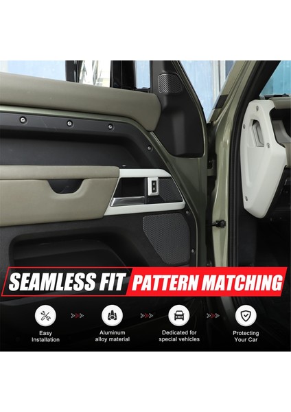 Araba Kapısı Kilit Düğmesi Çerçeve Land Rover Defender Için Döşeme 90 2020-2024 Alüminyum Kapı Kilit Anahtarı Koruyucu Kapak, 2pcs (Yurt Dışından) fiyatları