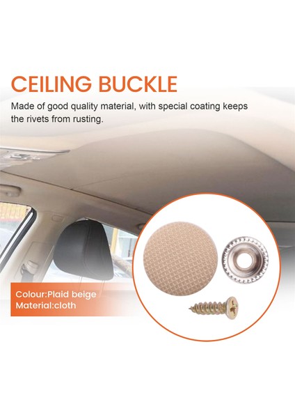 30PCS Araba Tavan Bezi Sabitleme Vidalı Araba Çatı Sabit Toka Snap Perçinler Tutucu Otomotiv Tavan Döşemesi Onarım Düğmesi Bej (Yurt Dışından) fırsatları