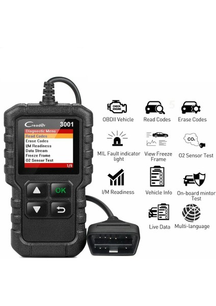 Başlat X431 CR3001 Auto Full Obd2 Obdıı Kodu Okuyucu Tarayıcı Obd 2 Seyirci 3001 (Yurt Dışından) indirimleri