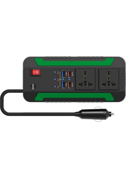 300W 12V24V 110V220V Araç Inverter Dönüştürücü Güç Invertör Adaptörü Tip-C USB Qc3.0 Şarj Cihazı Hızlı Şarj (Yurt Dışından)