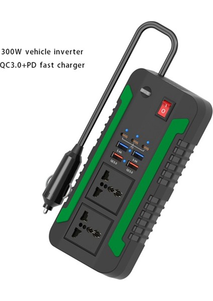 300W 12V24V 110V220V Araç Inverter Dönüştürücü Güç Invertör Adaptörü Tip-C USB Qc3.0 Şarj Cihazı Hızlı Şarj (Yurt Dışından) indirimleri