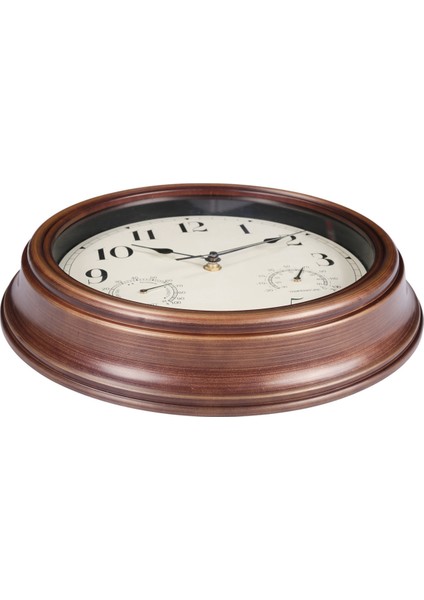 12 Inç Duvar Saati, Termometre ve Higrometre Ekranlı Retro Su Geçirmez Saat, Iç Mekan/dış Mekan Için Gürültüsüz Saat (Yurt Dışından) modelleri