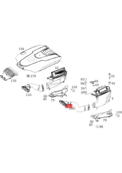 Sol Yan Motor Hava Emme Hortum Borusu A6420947797 Mercedes-Benz S-Serisi W222 X222 S350 2013-2014 Araba Hava Hattı Tüpü (Yurt Dışından) fırsatları