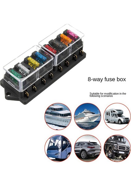 8 Yollu Araba Orta Uç Sigorta Kutusu Çok Yollu Aşırı Yük Modifiye Temel Kavşak Kutusu Çok Yönlü Sigorta Kutusu Mp (Yurt Dışından) indirimleri