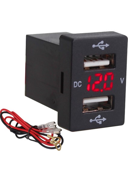 Toyota Için Sigorta ile 12V Araç Şarj Cihazı 5V 4.2A Telefon LED Ekran Metre Voltmetre (Kırmızı) Için Araba Şarj Soketi Şarj Cihazı (Yurt Dışından)