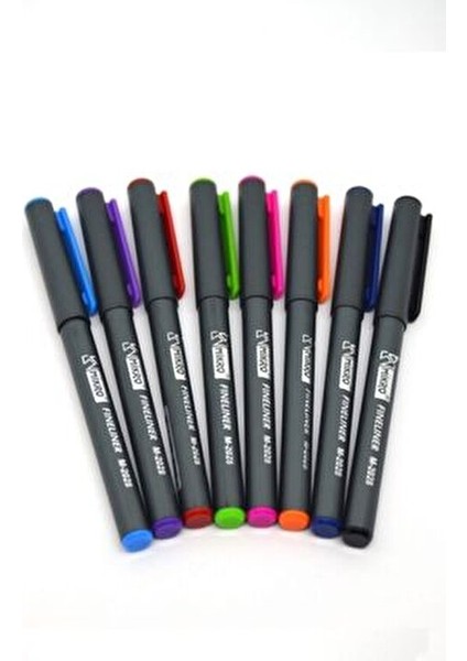 Keçe Uç Kalem M-2028 8 Renkli Fineliner 0.4 mm İnce Uçlu Kalem Seti fiyatları
