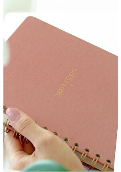 A5 Spiralli Keten Not Defteri Pembe 15x21 cm 104 Yapraklı Kullanım Kolaylığı
