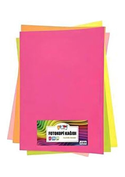 A4 Fosforlu Renkli Fotokopi Kağıdı 100 Adet 5 Farklı Renk ile Yaratıcı Projeler İçin fiyatları
