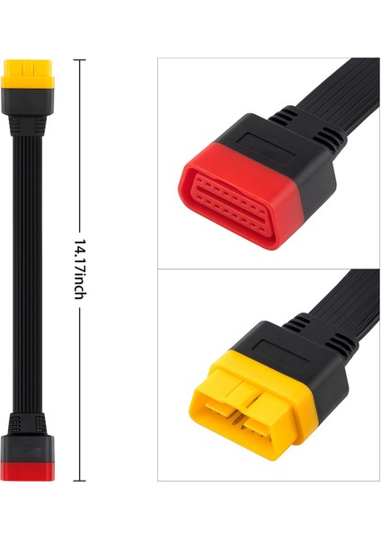 Yeni Obd2 Obd2 Uzatma Kablosu Konnektörü X431 V/easydiag 3.0/mdıag/golo Ana 16PIN Male Tome Kablolu 36CM (Yurt Dışından) fırsatları