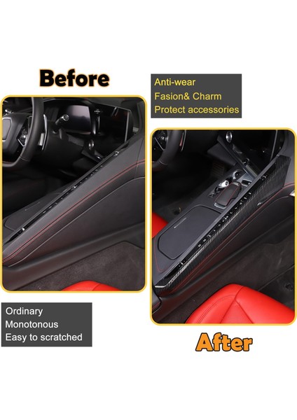 Chevrolet Corvette C8 2020-2023 Otomobil Merkezi Kontrolü Yan Panel Kapak Trim Aksesuarları Abs Karbon Fiber (Yurt Dışından) fiyatları