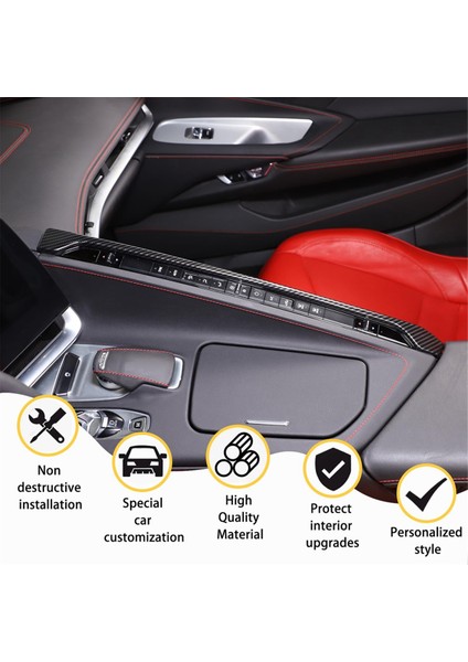 Chevrolet Corvette C8 2020-2023 Otomobil Merkezi Kontrolü Yan Panel Kapak Trim Aksesuarları Abs Karbon Fiber (Yurt Dışından) indirimleri