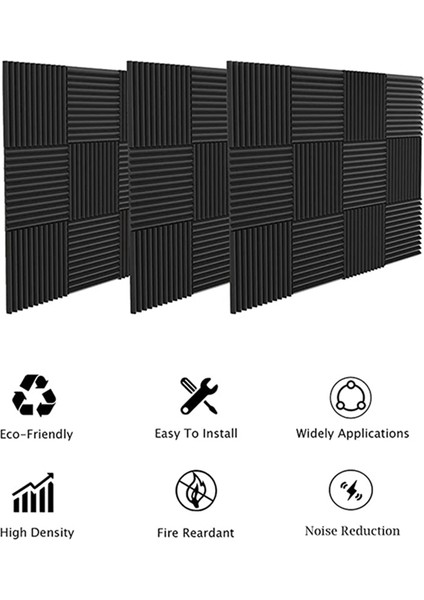 12 Paket, Duvar Akustik Paneller, 12 Inç x 12 Inç x 1inch Kokusuz ve Hızlı Kurtarma Sesi Ölümcül Duvar Panelleri (Siyah) (Yurt Dışından) fırsatları