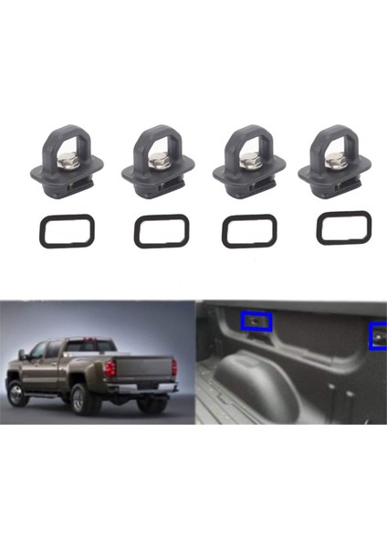 Siyah Kamyon Yatak Yan Duvar Ankrajları 4pcs Set Tie Downs Anchor Chevy Silverdo Pikap Çapa Kamyon Yatağı (Yurt Dışından)