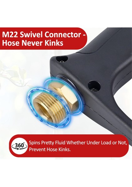 4500PSI&#39;YE Kadar Olan M22 Giriş 14MM ile Basınçlı Yıkama Döner Tabancası - 3/8 Inç Hızlı Bağlantı, Basınçlı Yıkama Köpük Topu ile (Yurt Dışından) fiyatları