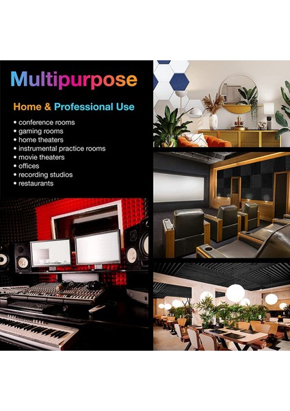 12PCS Akustik Köpük Paneller Ses Geçirmez Köpük Duvar Panelleri Stüdyo Ses Geçirmez Köpük Ses Yalıtımı Duvarı Ktv Oda-Kırmızı (Yurt Dışından) fiyatları