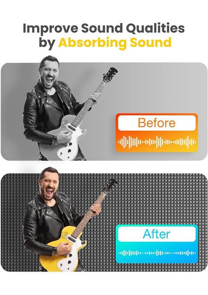 12 Paket Kendinden Yapışkan Ses Geçirmez Köpük Panelleri 2X12X12 Inç Piramit Tasarım Akustik Köpük, Ev Stüdyosu, Siyah + Gri (Yurt Dışından) indirimleri